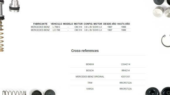 Imagen de JGO REPARACION CILINDRO RUEDA TRAS M-BENZ L608/708 23,81MM